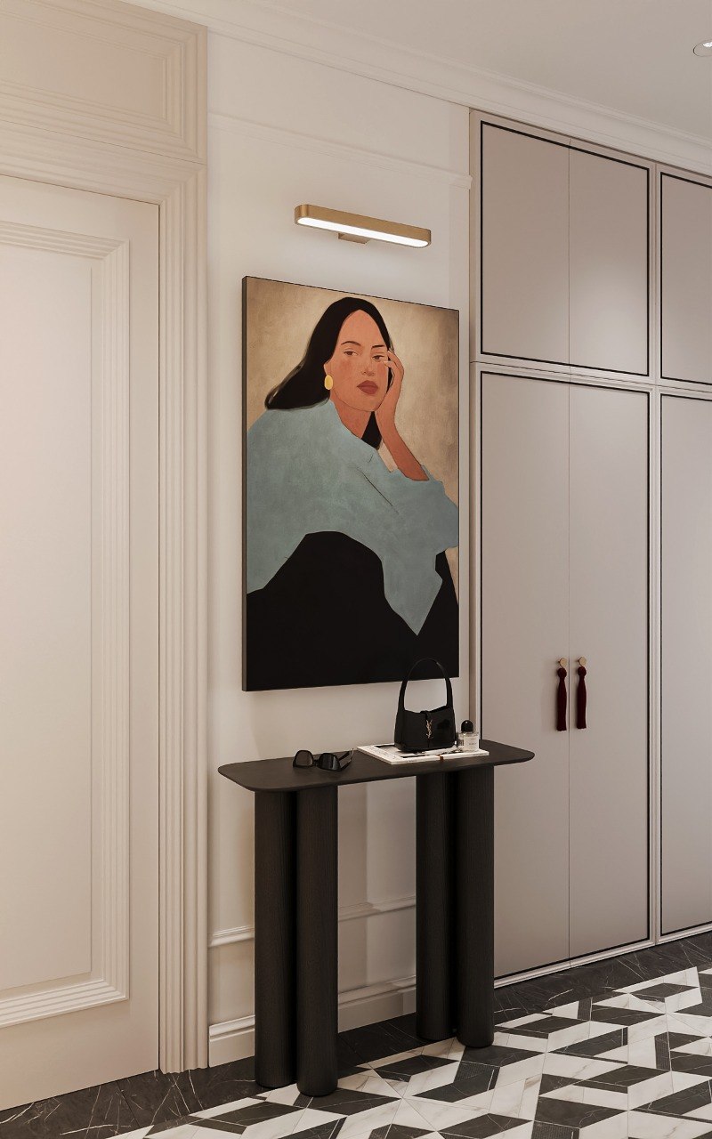 Entrance console and fitted storage