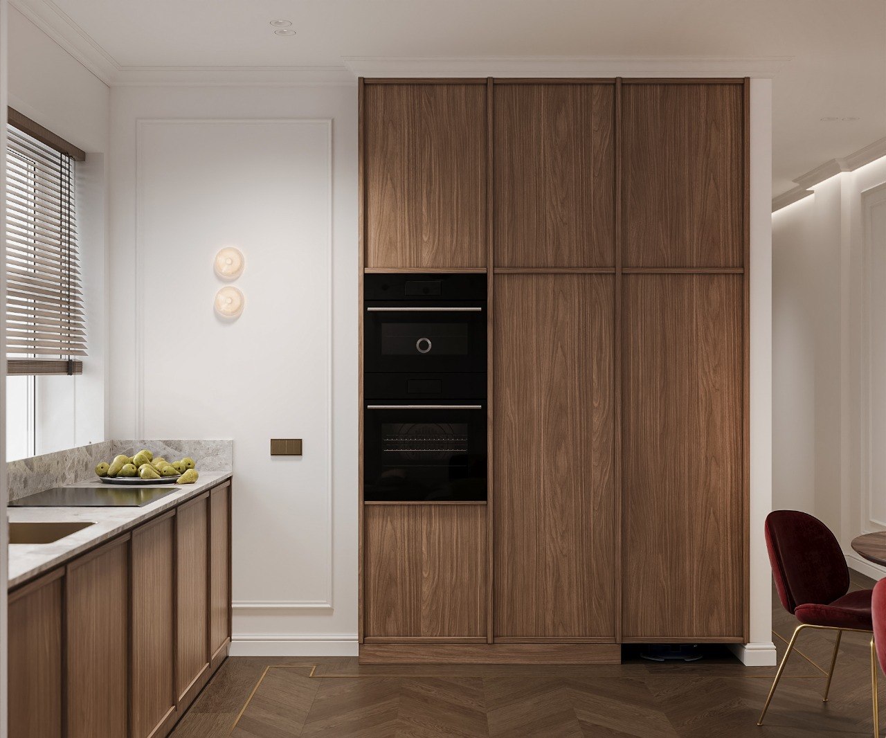 Walnut kitchen cabinetry